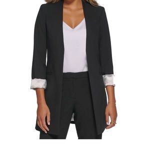 Calvin Klein Women's Roll Sleeve Open Front Blazer